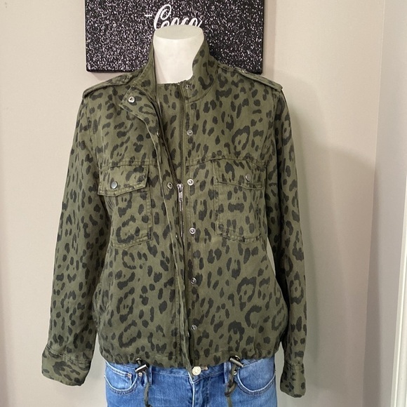 Rails Collins Green Leopard Tencel Lightweight Military Jacket Green Size XS - Picture 5 of 12